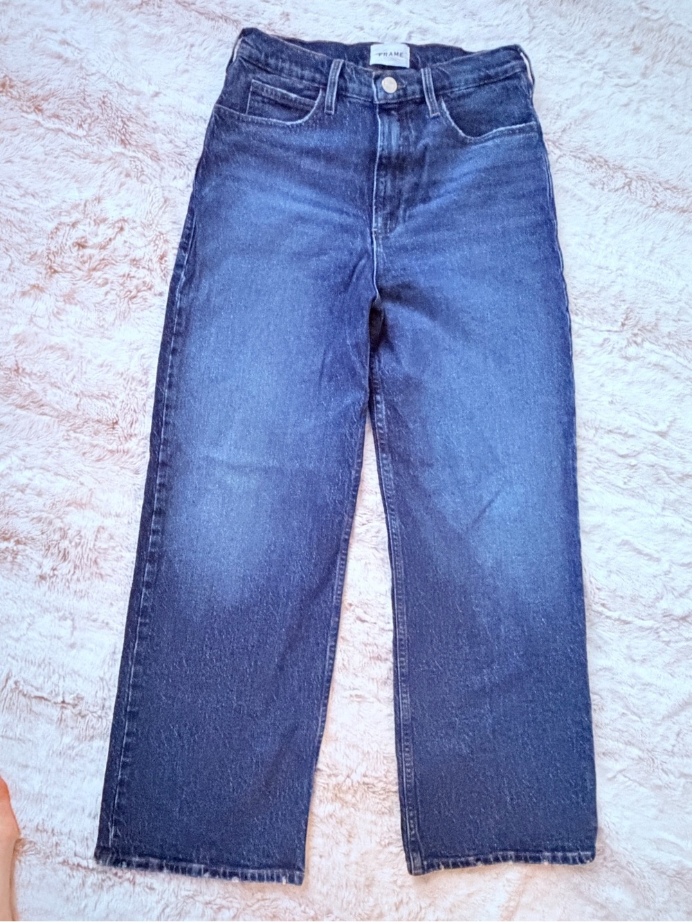 🖤 Frame Le High 'N' Tight Wide Leg Jeans Anthropologie Dark Wash 100% Cotton 28 - Picture 5 of 16